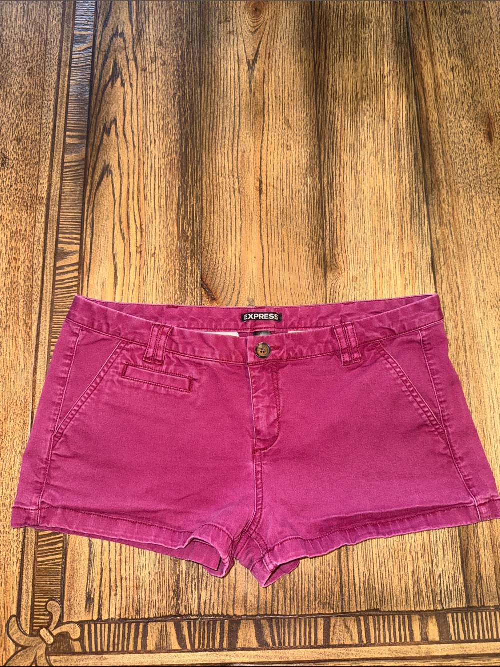 Express Women's Red Cotton Blend Shorts